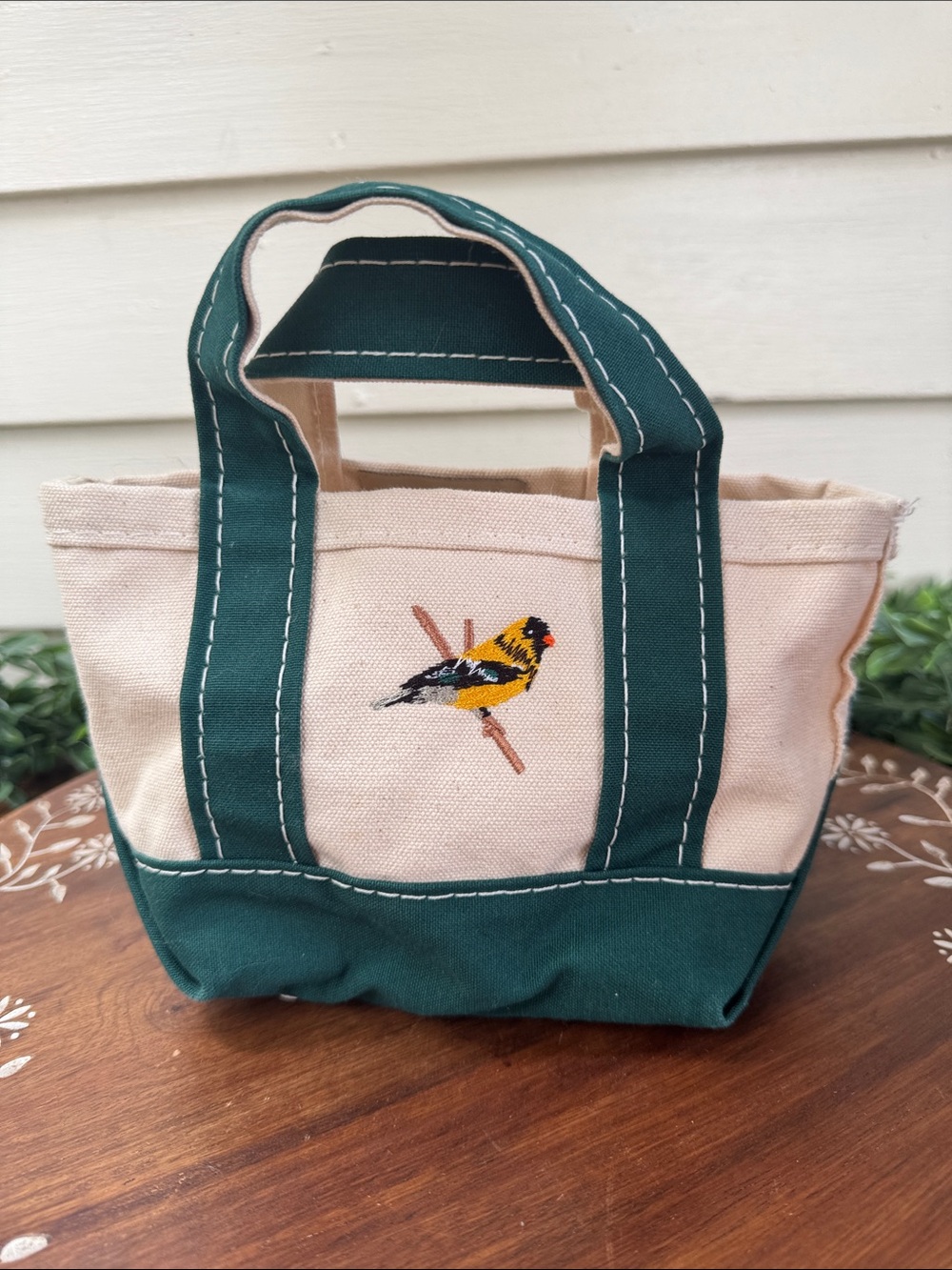 Vintage L.L. Bean Yellow Bird Mini Tote